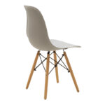 Julita chair grey PP with wooden legs in natural finish 46x52x81cm - Image 2