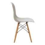 Julita chair grey PP with wooden legs in natural finish 46x52x81cm - Image 3