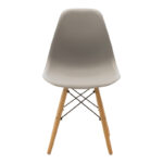 Julita chair grey PP with wooden legs in natural finish 46x52x81cm - Image 4