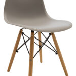 Julita chair grey PP with wooden legs in natural finish 46x52x81cm - Image 6