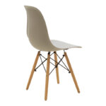 Julita chair cappuccino PP with wooden legs in natural finish 46x52x81cm - Image 3