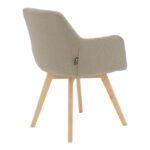 Armchair Nasima fabric beige-beech wood leg in natural color 57x58x84cm - Image 2