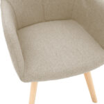 Armchair Nasima fabric beige-beech wood leg in natural color 57x58x84cm - Image 6