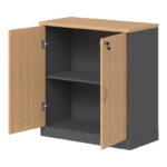 Professional low cabinet Fesialo in natural-anthracite color 80x41x80cm - Image 2