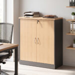 Professional low cabinet Fesialo in natural-anthracite color 80x41x80cm
