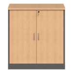 Professional low cabinet Fesialo in natural-anthracite color 80x41x80cm - Image 4