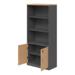 Professional bookcase Fesialo natural-anthracite 80x40x180cm - Слика 2