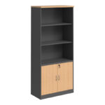 Professional bookcase Fesialo natural-anthracite 80x40x180cm - Слика 3