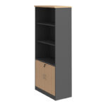 Professional bookcase Fesialo natural-anthracite 80x40x180cm - Слика 5