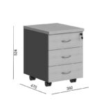 Professional wheeled drawer Fesialo natural-anthracite 39x47x52.5cm - Слика 6