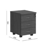 Professional wheeled drawer Fesialo wenge 39x47x52.5cm - Слика 6
