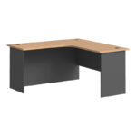 Professional left corner desk Fesialo natural-anthracite 150x150x75cm