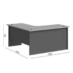 Professional left corner desk Fesialo natural-anthracite 150x150x75cm - Слика 5