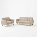 Sofa set 2pcs Decency fabric beige - Image 2