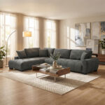 Corner sofa Vaneto right corner anthracite fabric 298x208x85cm