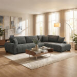 Corner sofa Vaneto left corner anthracite fabric 298x208x85cm