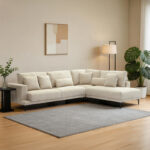 Left corner sofa Maliva beige fabric 280x210x100cm
