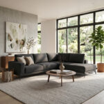 Left corner sofa Selio anthracite fabric 300x240x100cm