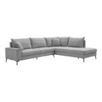 Left corner sofa Zenqua grey fabric 291x233x90cm - Слика 2