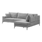 Left corner sofa Zenqua grey fabric 291x233x90cm - Слика 5