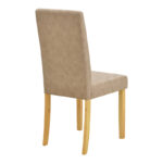 Chair Zeben antique beige fabric with natural color rubberwood leg 43.5x55.5x93.5cm - Image 2