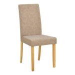 Chair Zeben antique beige fabric with natural color rubberwood leg 43.5x55.5x93.5cm