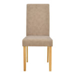 Chair Zeben antique beige fabric with natural color rubberwood leg 43.5x55.5x93.5cm - Image 4