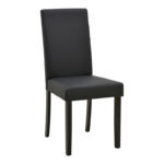 Chair Zeben black PU with black color rubberwood leg 43.5x55.5x93.5cm