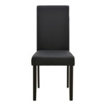 Chair Zeben black PU with black color rubberwood leg 43.5x55.5x93.5cm - Image 4