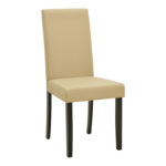 Chair Zeben ecru PU with black color rubberwood leg 43.5x55.5x93.5cm