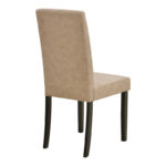 Chair Zeben antique beige fabric with black color rubberwood leg 43.5x55.5x93.5cm - Image 2