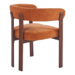 Armchair Erebus fabric in terracotta color with walnut metal leg 64x55x76.5cm - Image 2
