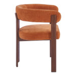Armchair Erebus fabric in terracotta color with walnut metal leg 64x55x76.5cm - Image 3
