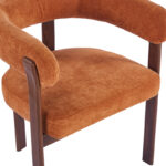 Armchair Erebus fabric in terracotta color with walnut metal leg 64x55x76.5cm - Image 6