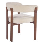 Armchair Erebus beige fabric with walnut metal leg 64x55x76.5cm - Слика 2