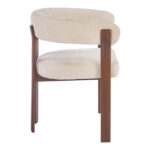 Armchair Erebus beige fabric with walnut metal leg 64x55x76.5cm - Слика 3