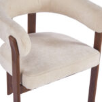 Armchair Erebus beige fabric with walnut metal leg 64x55x76.5cm - Слика 6