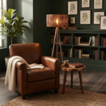 Floor lamp Carner E27 walnut MDF with dark brown Φ45x155cm - Слика 2