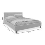 Bed with mattress Mago-Utopia ecru fabric 150x200cm - Image 4