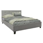 Bed with mattress Mago-Utopia Pakoworld PU grey 150x200cm - Image 2