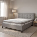 Bed with mattress Mago-Utopia Pakoworld PU grey 150x200cm