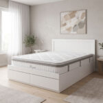 Bed with drawer and mattress Olympus-Utopia white 150x200cm