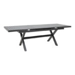 Dining set Dagyn Breze set 7pcs anthracite aluminum with natural shade 180-240x90x76cm - Слика 4