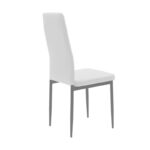 Dining Set with Parker white Chairs and Antoro Table glass with chrome base Φ100x75cm Set 5pcs - Image 6