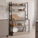 Floor shelf Oranis sonoma-black 105x38x165cm