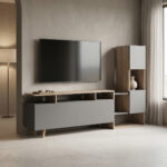 Tv unit Defry sonoma-anthracite 177.5x31.5x110cm