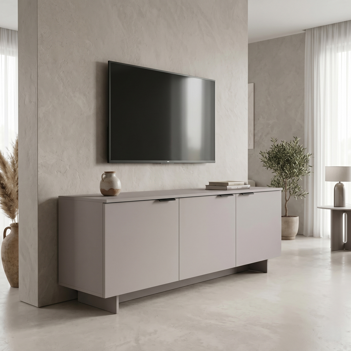 230-000277 Tv stand Beldon taupe 150x42x55cm - Слика 1