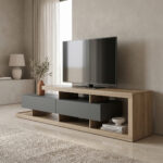 Tv stand Arbero anthracite-sonoma 198x40x45cm
