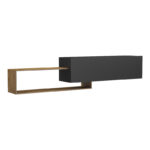Wall mounted Tv stand Olande oak-black 210x35x48cm - Слика 3