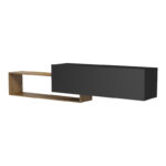 Wall mounted Tv stand Olande oak-black 210x35x48cm - Слика 5